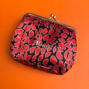 Rouje Red and Black Retro Makeup Pouch/ Clutch